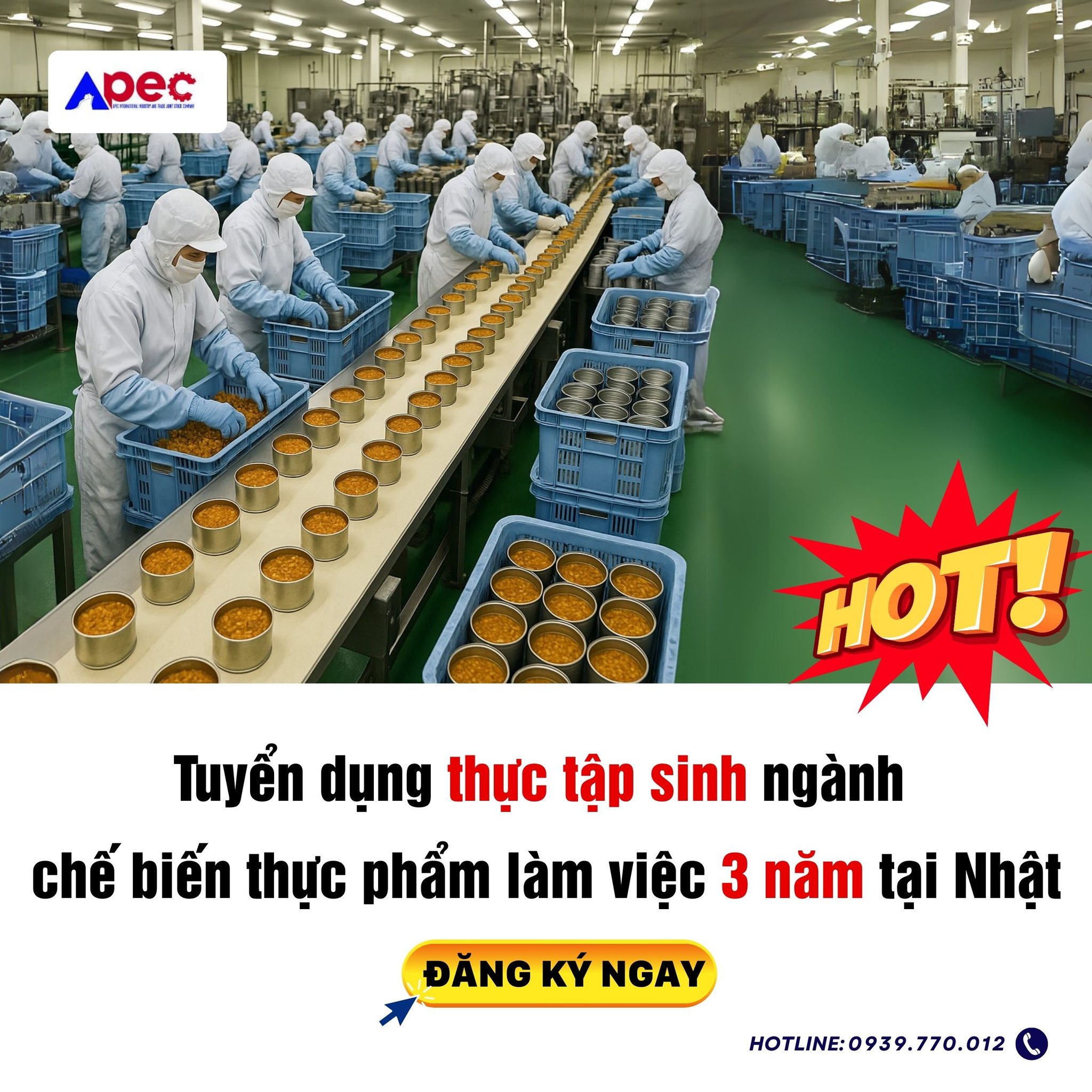 Tuyển thực tập sinh làm việc 03 năm tại Nhật